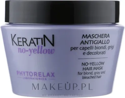 Phytorelax Laboratories Phytorelax Laboratories Keratin No-Yellow Hair Mask - Маска для волос Phytorelax Keratin No-Yellow нейтрализующая, для светлых волос, кератин, фиолетовый пигмент, 250 мл