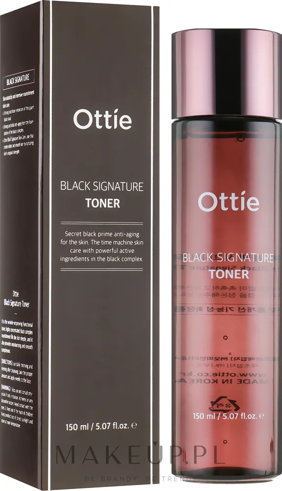Тоник Ottie Black Signature с муцином чёрной улитки, керамидами и пептидами для лица 150 мл