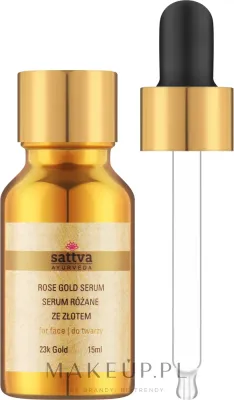 Сыворотка-масло для лица Sattva Ayurveda Rose Gold с маслом шиповника питательная ночная 15 мл