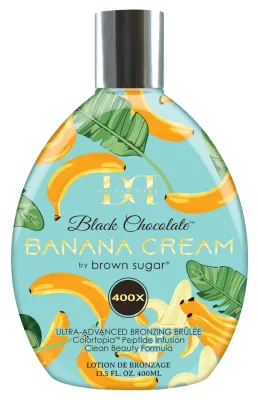 Лосьон-бронзер для загара в солярии Tan Incorporated Banana Cream 400x Double Dark Black Chocolate с кокосом и экстрактом какао, 400 мл
