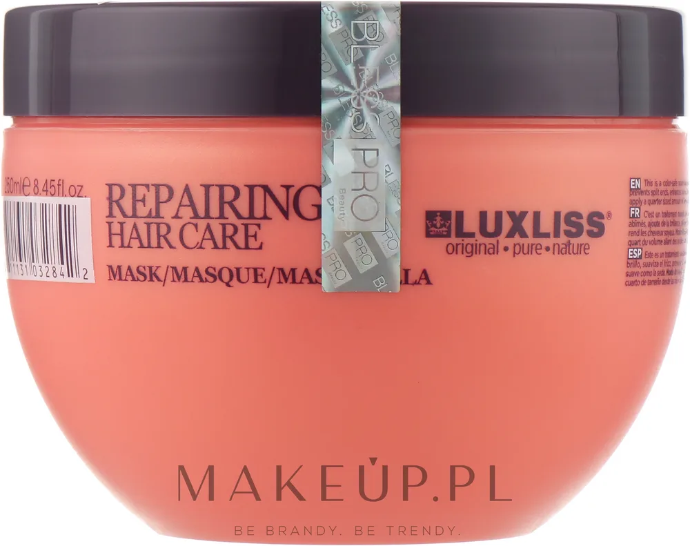 Маска для волос Luxliss ревитализирующая, для сухих и повреждённых волос, кератин, коллаген, масло макадамии, 250 мл