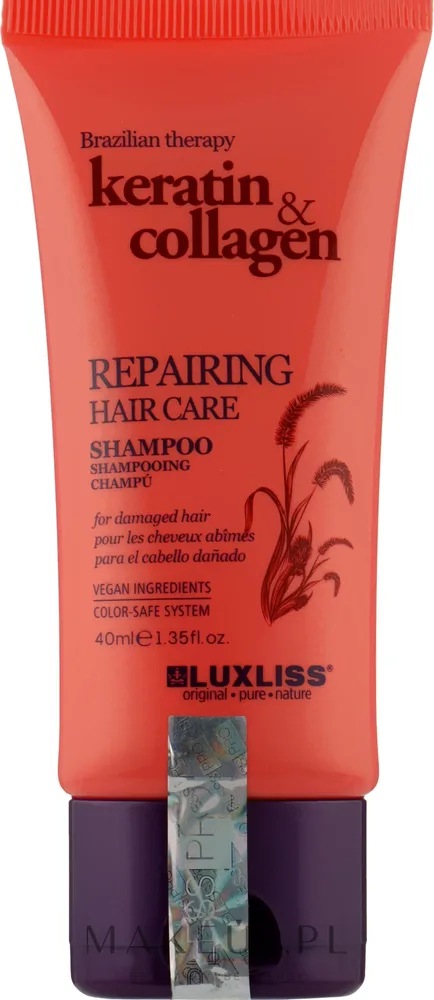 Восстанавливающий шампунь Luxliss Repairing Hair Care с кератином и коллагеном, 500 мл, Германия