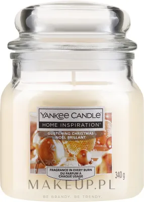 Yankee Candle Glistening Christmas / Свеча в стекле, миндаль, ваниль и сандал