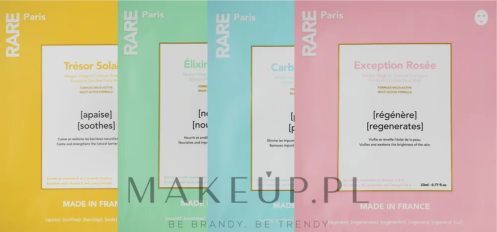 RARE Paris Set of 4 Face Masks — набор тканевых масок для лица, 4 х 23 мл