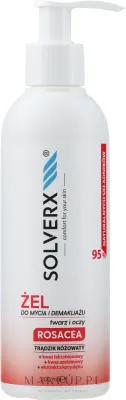 Гель для мытья и снятия макияжа Solverx Rosacea для кожи с розацеа и покраснениями, 200 мл