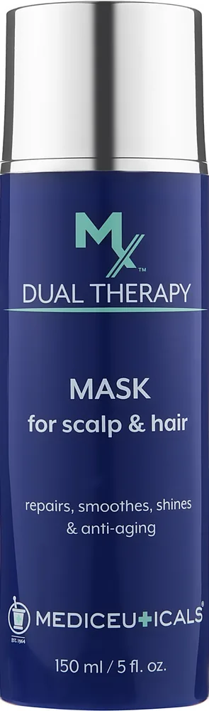 Маска для волос Mediceuticals MX Dual Therapy ревитализирующая, для волос и кожи головы, масла арганы и винограда, коэнзим Q10