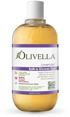 Лавандовый гель для душа Olivella Olive Oil Shower Gel с оливковым маслом, 500 мл
