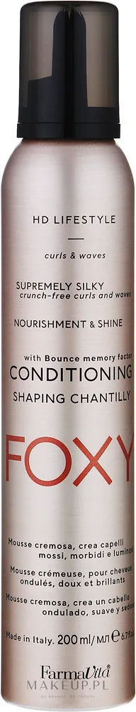 Лёгкий мусс-кондиционер для объёма волос Farmavita HD Life Style Conditioning & Shaping Chantilly Foxy, 200 мл