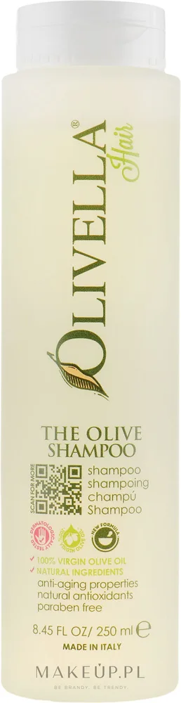 Оливковый шампунь Olivella The Olive Shampoo с пантенолом и гидролизатом шёлка, 250 мл, Италия