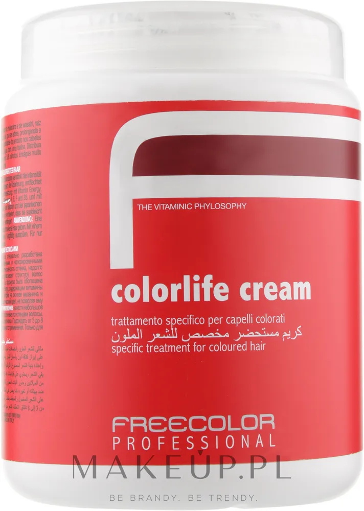 Oyster Cosmetics Oyster Cosmetics Freecolor Professional Colorlife Cream - Маска для волос Oyster Freecolor Colorlife для окрашенных волос, меланин, экстракт васаби, витамины A и E, 1000 мл