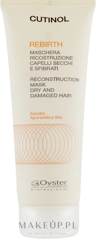 Oyster Cosmetics Oyster Cosmetics Cutinol Rebirth Mask - Маска для волос Oyster Cutinol Rebirth кератиновая ламинирующая, для повреждённых волос, кератин, протеины овса и пшеницы, 1000 мл