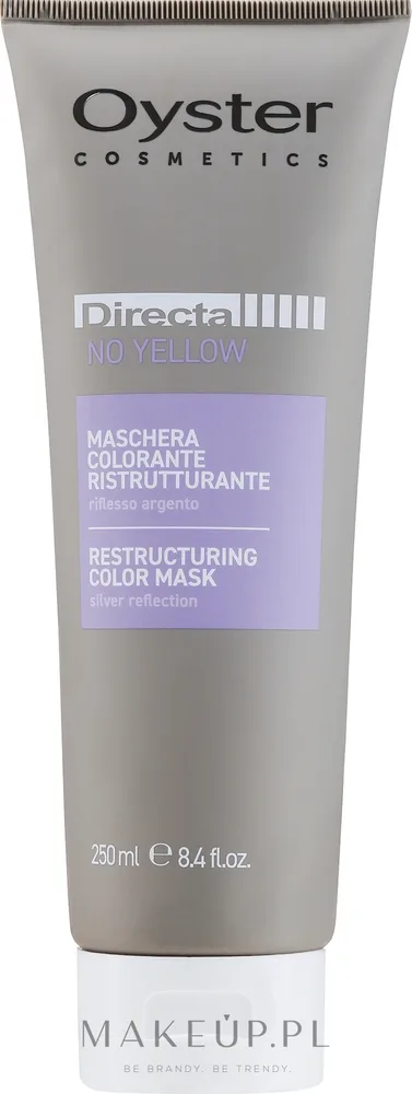 Oyster Cosmetics Oyster Cosmetics Directa Restructuring Color Mask - Маска для волос Oyster Directa тонирующая, для окрашенных волос, оливковое масло, имбирь, масло какао, 250 мл, оттенок No Yellow