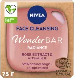 Nivea WonderBar Radiance очищающий брусок для лица с розовой водой витаминами C и E 75 г — фото 1