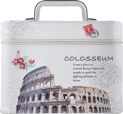 Косметичка Top Choice Colosseum L 98864 белая с зеркалом 23х15х17 см