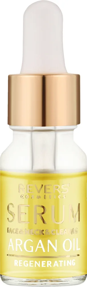 Сыворотка для лица шеи и декольте Revers Argan Oils регенерирующая с аргановым и льняным маслом 10 мл