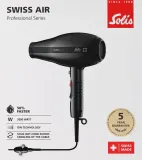 Фен Solis Swiss Air 3802 черный, 3 температуры, 2 скорости, ионизация — фото 2