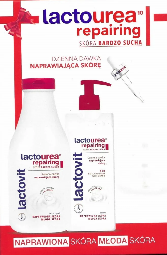 Набор Lactovit Lactourea гель для душа 500 мл и молочко для тела 400 мл с молочной кислотой и мочевиной