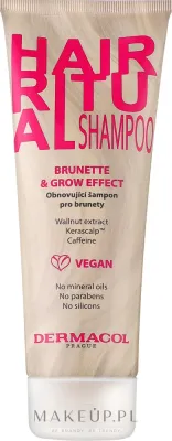 Dermacol Hair Ritual Brunette and Grow шампунь для волос для брюнеток каштановых окрашенных с кофеином и экстрактом грецкого ореха 250 мл
