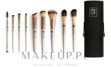 Набор кистей для макияжа Pola Cosmetics Silver & Golden Line 9 шт. в чехле — фото 1