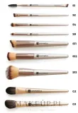 Набор кистей для макияжа Pola Cosmetics Silver & Golden Line 9 шт. в чехле — фото 4