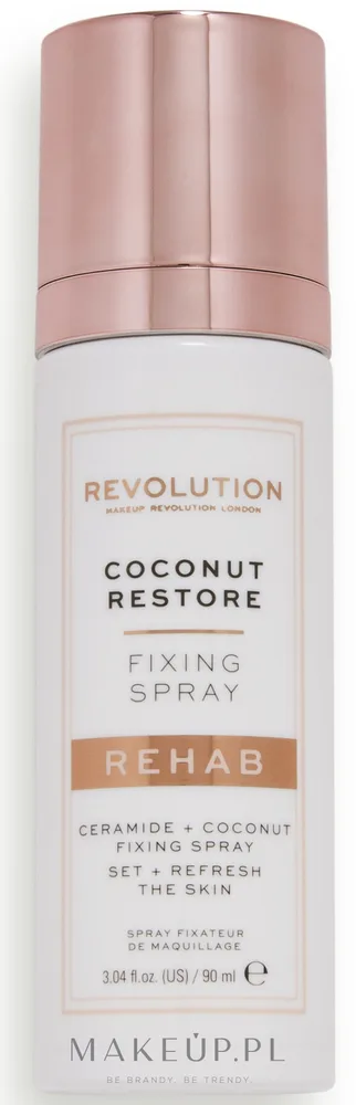 Спрей для фиксации макияжа Makeup Revolution Rehab Fixing Spray Coconut Restore с кокосом, увлажняющий, 90 мл