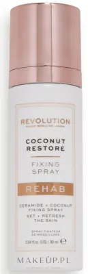 Спрей для фиксации макияжа Makeup Revolution Rehab Fixing Spray Coconut Restore с кокосом, увлажняющий, 90 мл