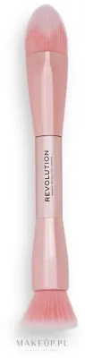 Двусторонняя кисть для основы и пудры Makeup Revolution Create Dual R28 гипоаллергенная