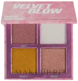 Палетка хайлайтеров Makeup Obsession Velvet Glow Highlighter Palette 4 оттенка — фото 1