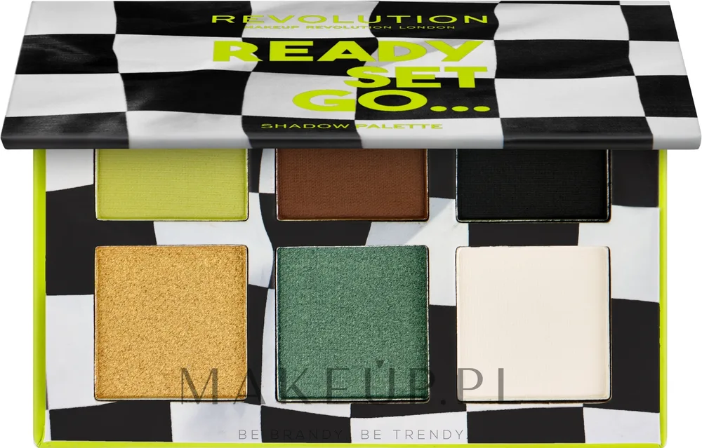 Палетка теней для век Makeup Revolution Power Shadow Palette Ready Set Go 6 оттенков