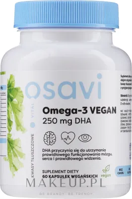 Биологически активная добавка Osavi Omega-3 Vegan с DHA из микроводорослей для веганов 250 мг