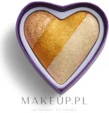Хайлайтер для лица I Heart Revolution Midnight Unicorn Heart Hearts Highlighter трёхцветный, мерцающий, 10 г — фото 2