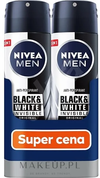 Набор антиперспирантов-спреев NIVEA MEN Black & White Invisible для мужчин 2 x 150 мл/ Нивея