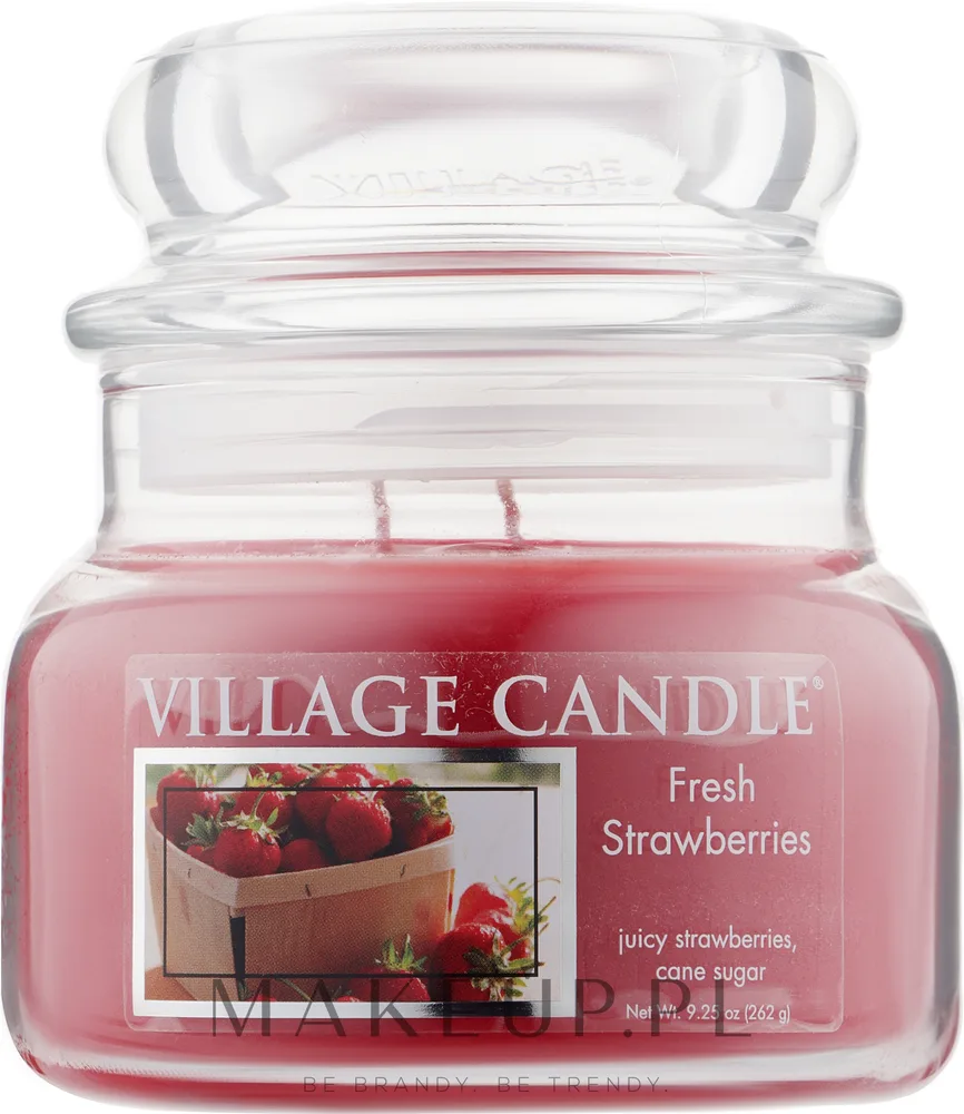 Village Candle Fresh Strawberries / Свеча в стекле, клубника и тростниковый сахар, 396 г
