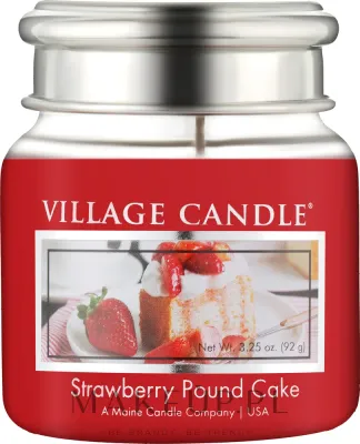 Village Candle Strawberry Pound Cake / Свеча в стекле, клубника, ваниль и сахар, 389 г