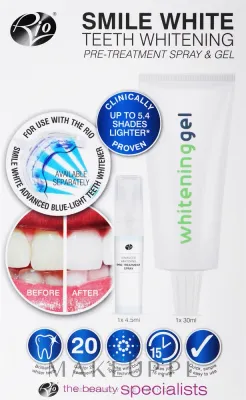 Набор для отбеливания зубов Rio-Beauty Smile White спрей-активатор и гель с пероксидом