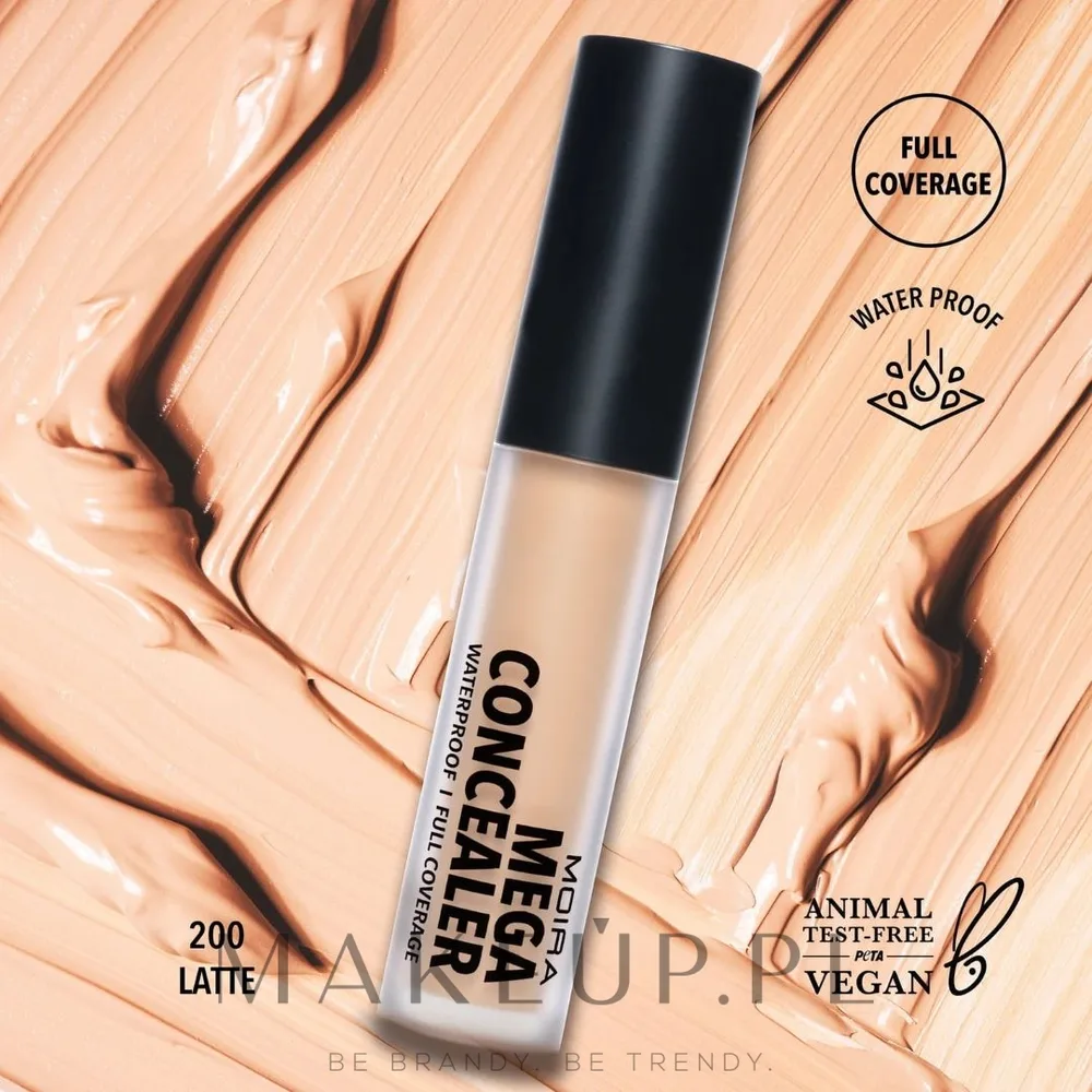 Корректор для лица Moira Mega Waterproof водостойкий, оттенок 200 - Latte