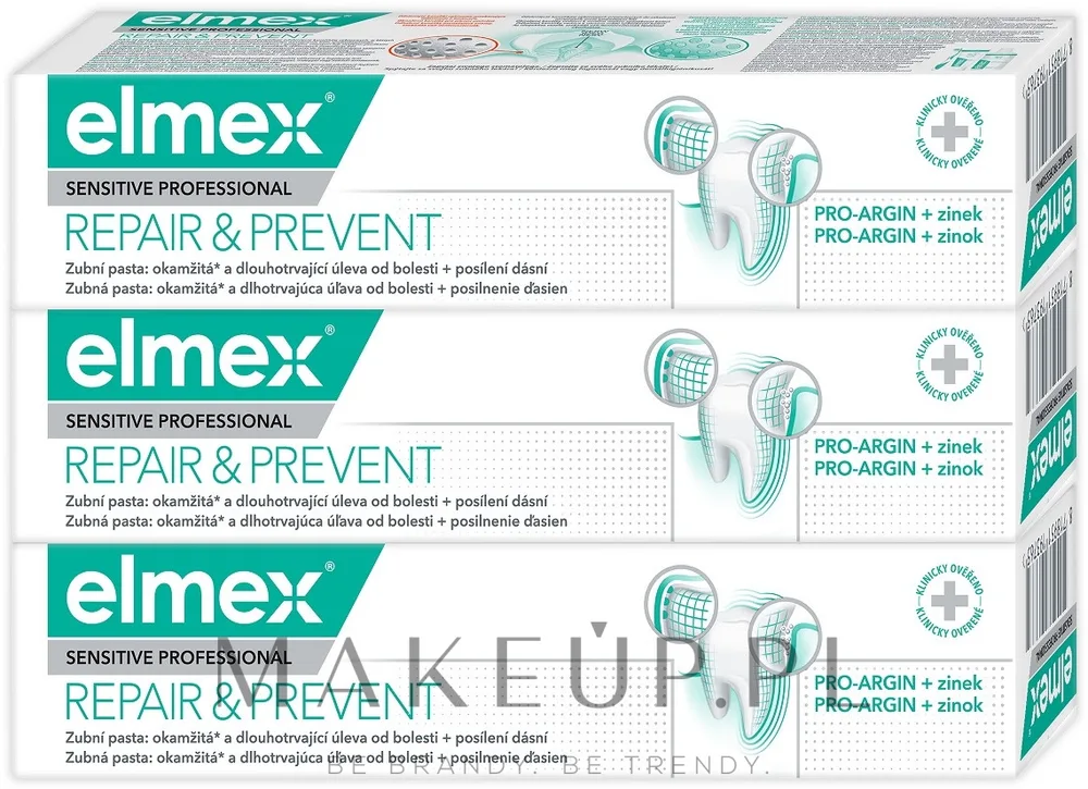 Набор зубных паст Elmex Sensitive Professional Repair & Prevent для чувствительных зубов 3x75 мл