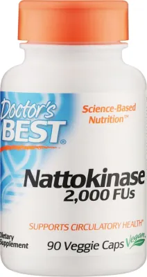 Биологически активная добавка Doctor's Best Nattokinase 2000 FU с ферментом из ферментированной сои в капсулах