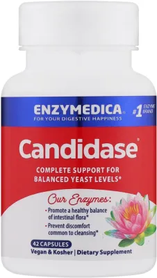 Биологически активная добавка Enzymedica Candidase с ферментами целлюлазой и протеазой в капсулах