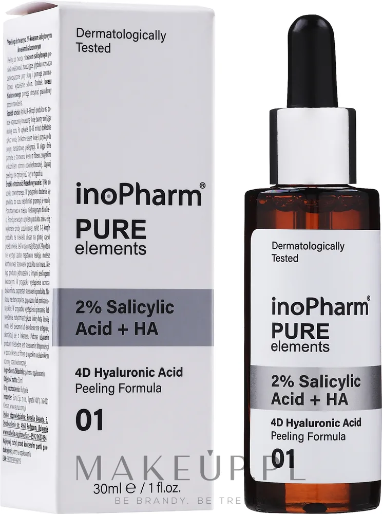 InoPharm InoPharm Pure Elements 2% Salicylic Acid + HA Peeling - Пилинг для лица с салициловой и гиалуроновой кислотами, 30 мл