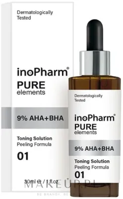 InoPharm InoPharm Pure Elements 9% AHA+BHA Peeling - Отшелушивающий пилинг для лица с AHA и BHA кислотами, 30 мл