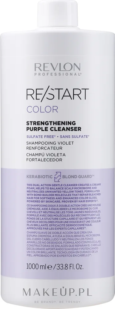 Revlon Professional Revlon Professional Restart Color Purple Cleanser - Очищающее средство Revlon Restart Color Purple для окрашенных волос против желтизны, 1000 мл, Испания