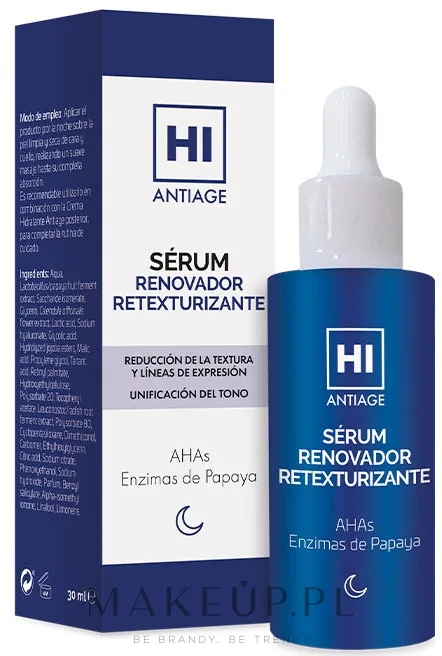 Сыворотка для лица ночная Avance Cosmetic Hi Antiage обновляющая с AHA-кислотами энзимами папайи и ретинилом 30 мл