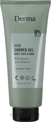 Гель для душа, лица и волос 3 в 1 Derma Man Shower Gel Body Face & Hair Vegan, 350 мл
