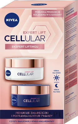 Набор кремов NIVEA Cellular Expert Lift дневной SPF30 и ночной с бакучиолом и креатином 2x50 мл