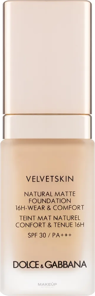 Тональная основа Dolce & Gabbana Velvetskin Natural Matte Foundation матирующая SPF 30, 30 мл, оттенок 420 - Tan