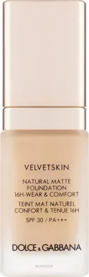Тональная основа Dolce & Gabbana Velvetskin Natural Matte Foundation матирующая SPF 30, 30 мл