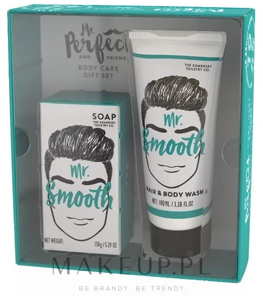 The Somerset Toiletry Co. The Somerset Toiletry Co. MR Smooth Gift Set (soap/150 г + h/body/wash/100 мл) - Мужской набор The Somerset Toiletry MR Smooth мыло и гель для волос и тела с черным перцем и имбирем 150 г+100 мл