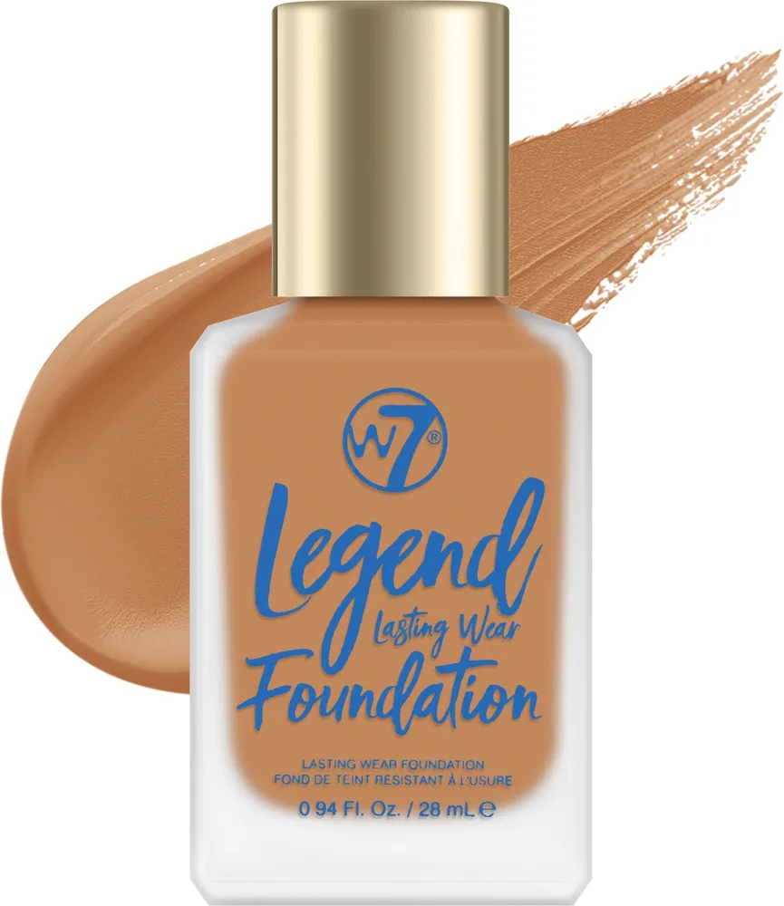 Тональная основа W7 Legend Foundation Lasting Wear стойкая, 28 мл, оттенок Warm Honey