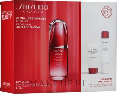 Набор Shiseido Ultimune концентрат для лица пенка для умывания и тонер 50+30+30 мл